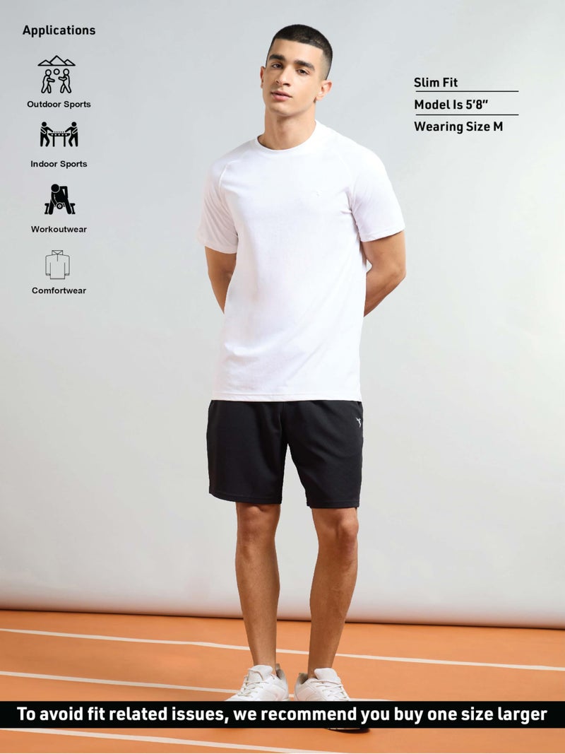 TECHNOSPORT Men's Slim Fit Casual Shorts for Gym, Workout & Sports - (P774BLK_Black_M) - Image 4