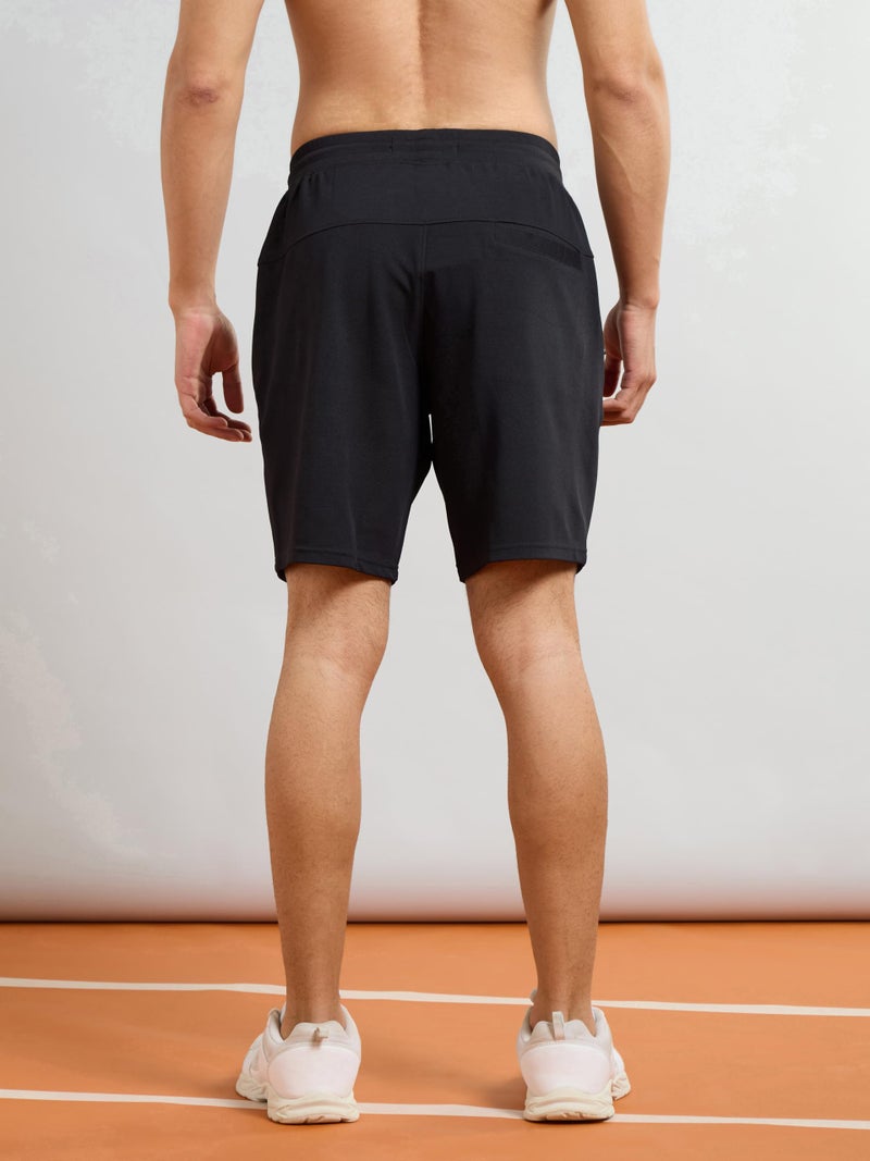 TECHNOSPORT Men's Slim Fit Casual Shorts for Gym, Workout & Sports - (P774BLK_Black_M) - Image 2