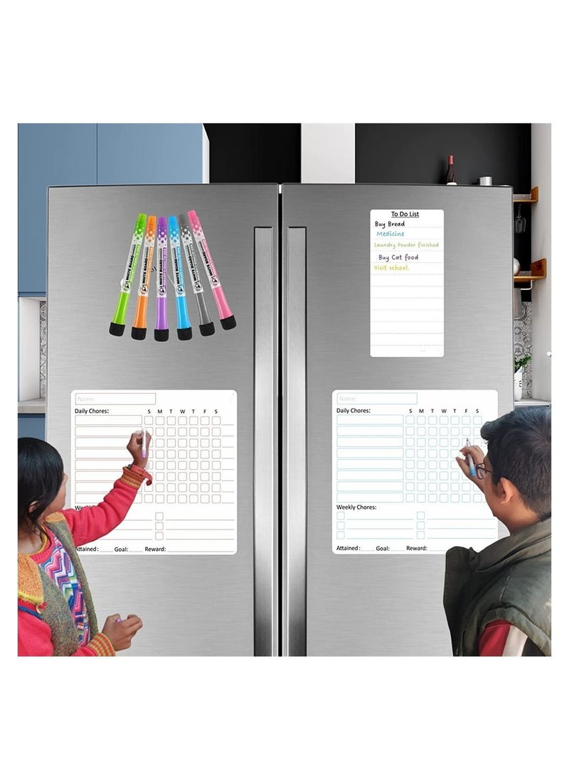 Y&D - Magnetic Dry Erase Whiteboard for Fridge, Magnet Flexible Daily Message Stickers, Included 3 Calendar, 1 to-Do List, 6 Markers and Eraser, Easy to Write Clean - Image 1
