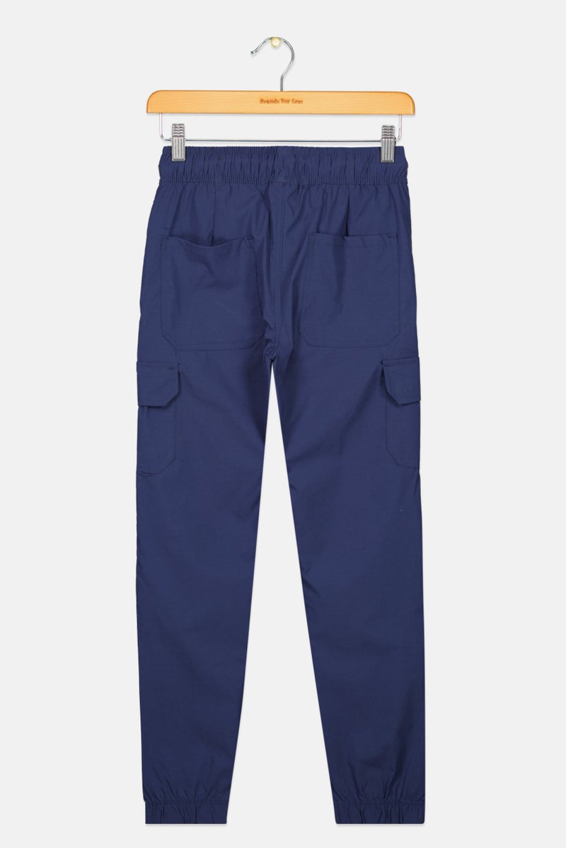 Tony Hawk Kids Boy Plain Drawstring Cargo Pants, Navy  - Image 2