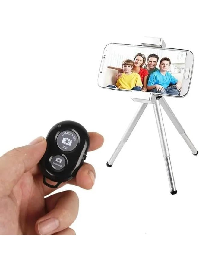 Bluetooth Wireless Remote Shutter Control for Selfie Stick – Compatible with iOS & Android Smartphones and Tablets, 2-Click Button (Black) - Image 2