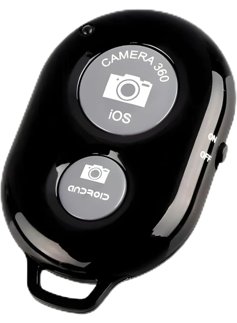 Bluetooth Wireless Remote Shutter Control for Selfie Stick – Compatible with iOS & Android Smartphones and Tablets, 2-Click Button (Black) - Image 3