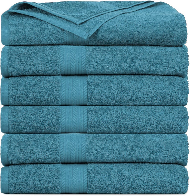 Vocal Store Ultra Soft, Super Absorbent, 100% Cotton 6 Piece Bath Towel Set, 600 GSM, 30 inch x 60 inch (Turquoise Blue, Set of 6) TW-V01-SKY-6 - Image 1