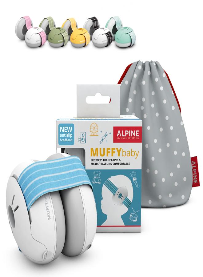 ALPINE HEARING PROTECTION Alpine Muffy Baby Ear Protection for Babies and Toddlers up to 36 Months - CE & ANSI Certified - Noise Reduction Earmuffs - Comfortable Baby Headphones Against Hearing Damage & Improves Sleep - Blue  - Image 1