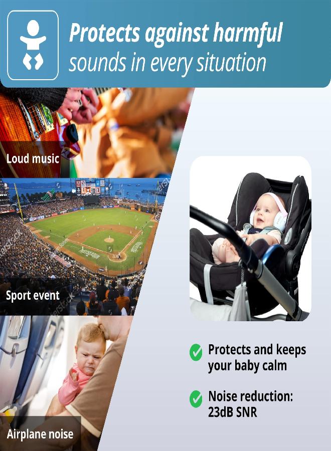 ALPINE HEARING PROTECTION Alpine Muffy Baby Ear Protection for Babies and Toddlers up to 36 Months - CE & ANSI Certified - Noise Reduction Earmuffs - Comfortable Baby Headphones Against Hearing Damage & Improves Sleep - Blue  - Image 4