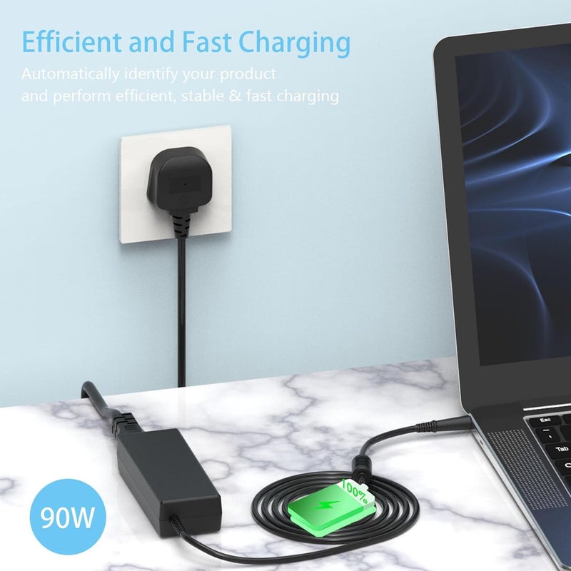شاحن كمبيوتر محمول HAFIUEGE 90W 19V 4.74A متوافق مع HP Elitebook 8570p 6930p 8440p 8460p 2540p 2560p 8560p 8540w 8470p 2570p 8540p 2760p 8530w Pavilion G4 G6 G7 M6 DM4 DV4 DV5 DV6 مزود طاقة - Image 4