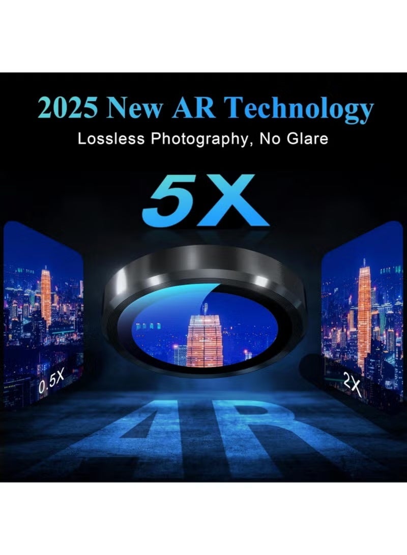 واقي عدسة الكاميرا لهاتف iPhone 17 Pro Max / 17 Pro - زجاج مقوى عالي الدقة، مقاوم للخدش، أغطية فردية رفيعة للغاية (أسود) - Image 2