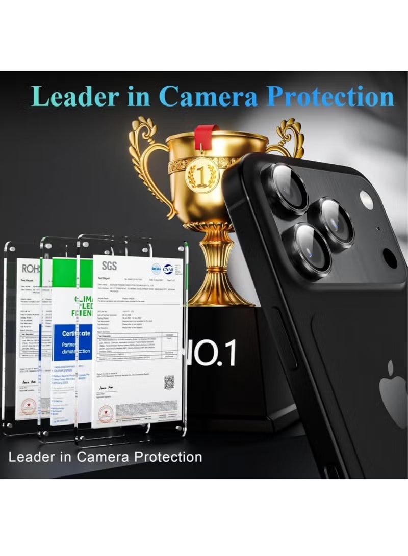 واقي عدسة الكاميرا لهاتف iPhone 17 Pro Max / 17 Pro - زجاج مقوى عالي الدقة، مقاوم للخدش، أغطية فردية رفيعة للغاية (أسود) - Image 4