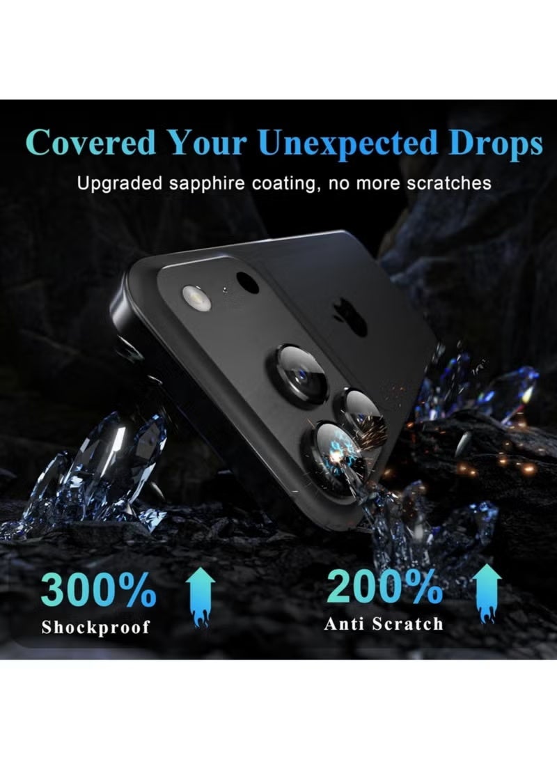 واقي عدسة الكاميرا لهاتف iPhone 17 Pro Max / 17 Pro - زجاج مقوى عالي الدقة، مقاوم للخدش، أغطية فردية رفيعة للغاية (أسود) - Image 3