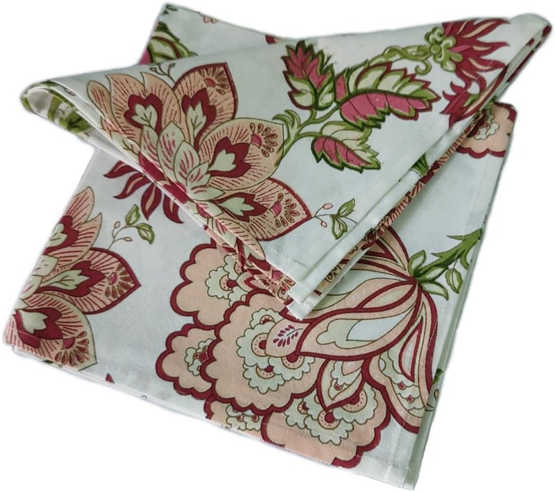 GURU JEE Dinner Table Napkins Set of 6  Floral Table Napkins Cloth 18x18 Inch 100 Cotton Printed Cloth Napkins  Washable Soft Cotton Napkin Multi_Color - Image 2