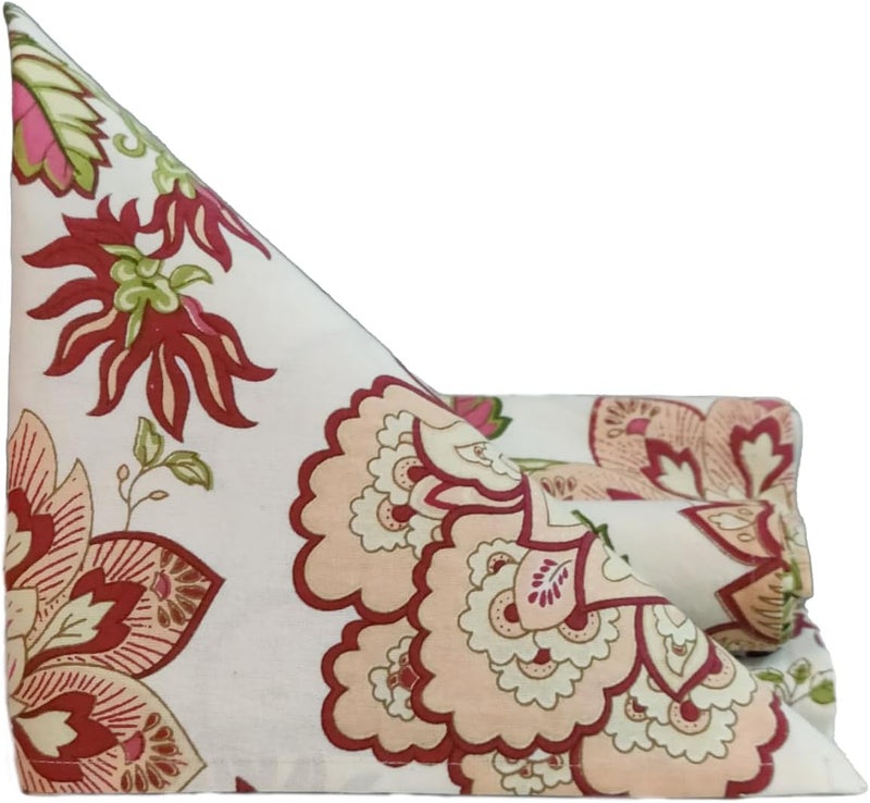 GURU JEE Dinner Table Napkins Set of 6  Floral Table Napkins Cloth 18x18 Inch 100 Cotton Printed Cloth Napkins  Washable Soft Cotton Napkin Multi_Color - Image 3