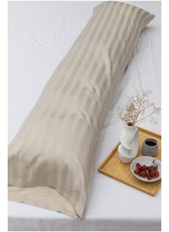 MEHALLA Long Pillowcase Set - Satin - Single - Light Grey -120 cm *45 cm -100% Egyptian Cotton 