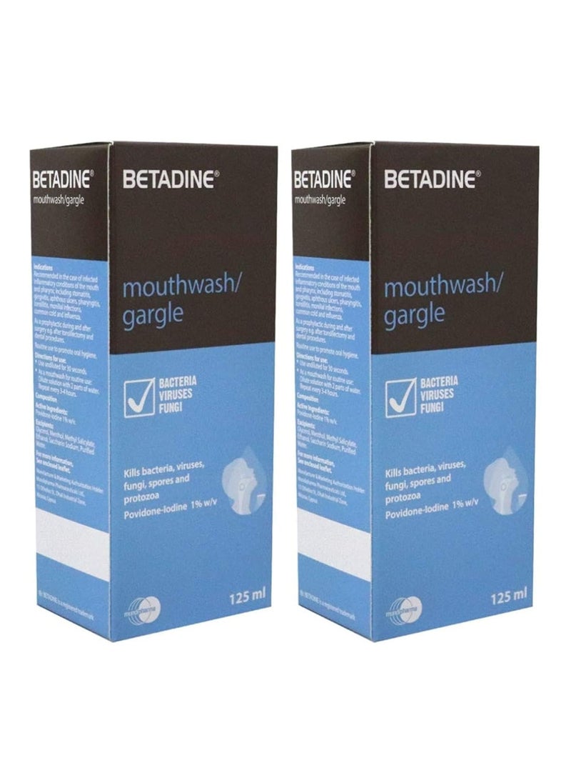 BETADINE Mouthwash Gargle - 125Ml (Pack Of 2)  - Image 1