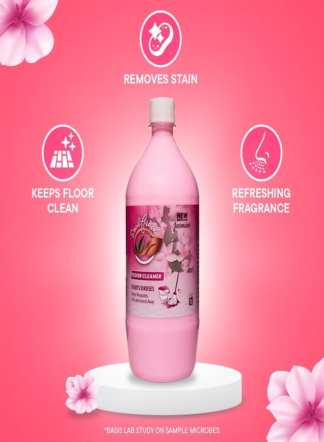 Soulfresh Perfumed Floor Cleaner liquid Jasmine scent white Phenyl 1 Ltr each (Pack of 2)| Removes Dirt, Odour, Keeps Mosquitos, Flies & Insects Away - Image 3