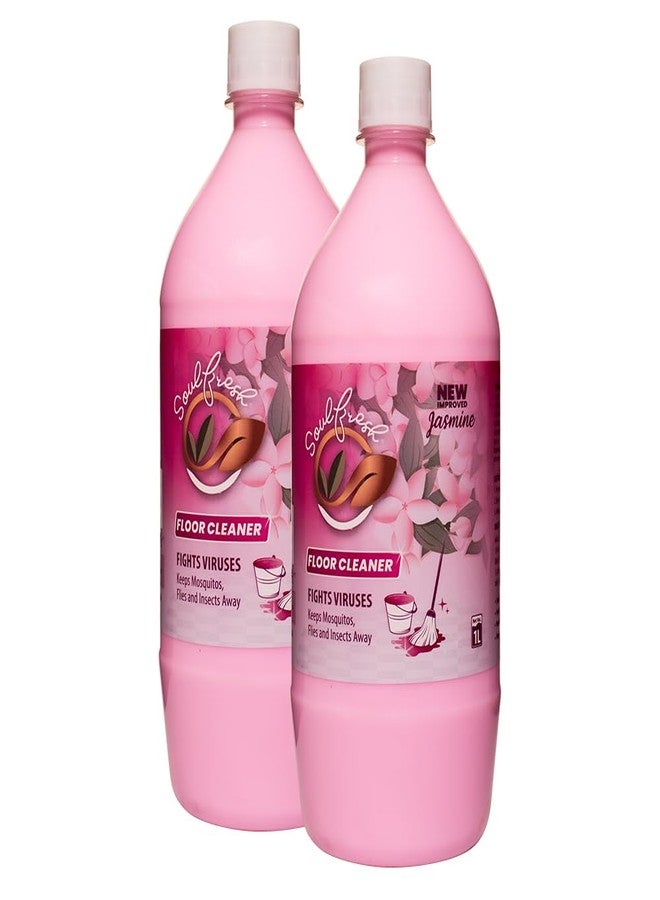 Soulfresh Perfumed Floor Cleaner liquid Jasmine scent white Phenyl 1 Ltr each (Pack of 2)| Removes Dirt, Odour, Keeps Mosquitos, Flies & Insects Away - Image 1