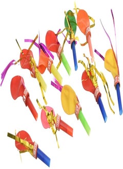 Generic Latex small balloons with whistle for party and birthday set of 50 different colors pieces - multi color