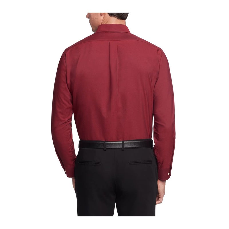 Van Heusen Men's Dress Shirt Regular Fit Oxford Solid, Cayenne, 16.5"-17" Neck 34"-35" Sleeve - Image 2