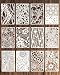 PWMDUX 12Pcs Stencils for Crafts Reusable Flower Leaf Texture Mixed Stencils for Painting Geometric Spider Web Templates Abstract Layering Spray Paint on Wood Furniture Card Canvas Paper Scrapbook - Image 2