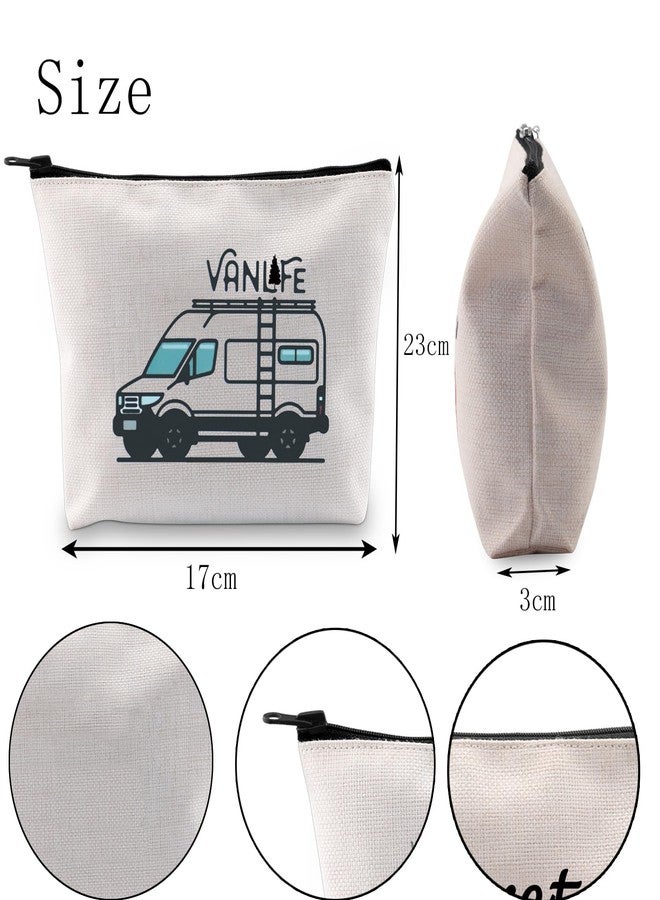 POFULL Camper life Cosmetic Bag Traveller Gift Nature Lover Camper Lovers Gift Van Enthusiast Gift (Van life bag) - Image 2