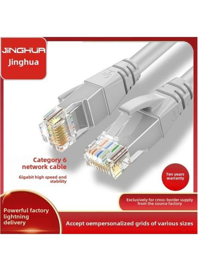 Generic Jinghua Category 6 Network Cable Cate6 Finished Outdoor Router Computer Broadband Crystal Head E-sports Gigabit Cable-Color:10 M  - Image 2