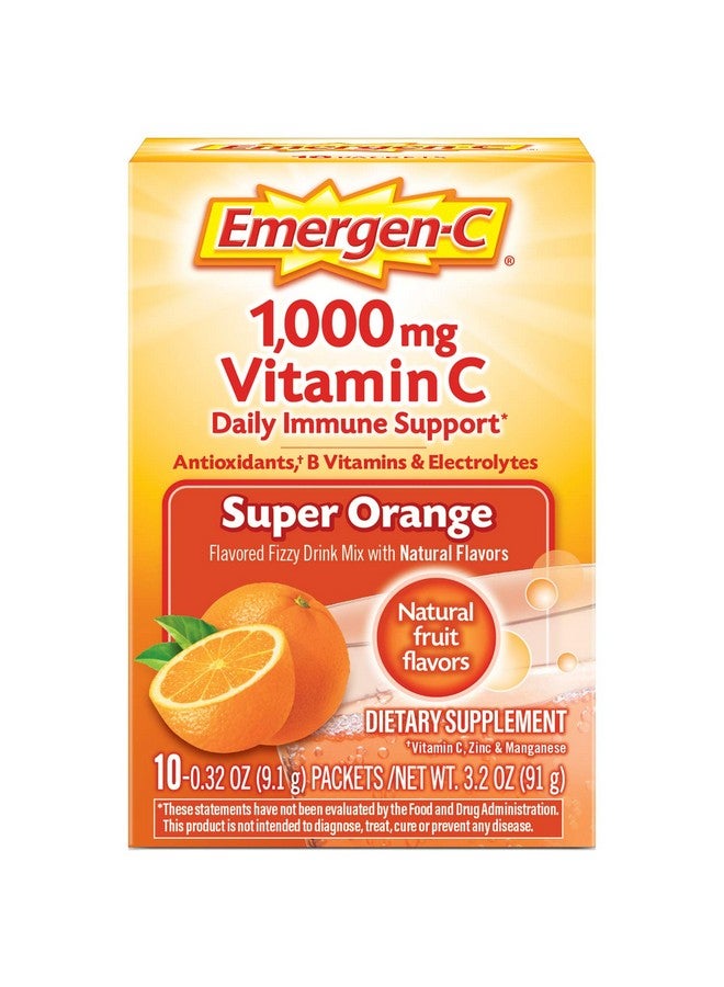 Emergen-C Dietary Supplement With 1000Mg Vitamin C (Super Orange Flavor 0.32 Ounce Each 30 Count (Pack Of 31) - Image 1