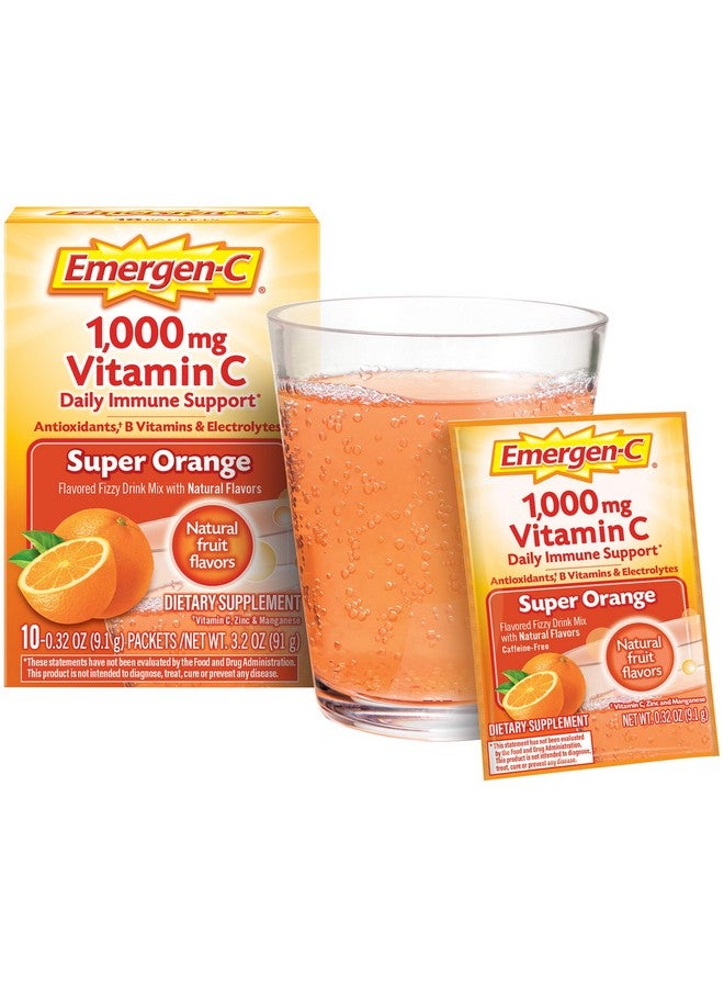 Emergen-C Dietary Supplement With 1000Mg Vitamin C (Super Orange Flavor 0.32 Ounce Each 30 Count (Pack Of 31) - Image 4