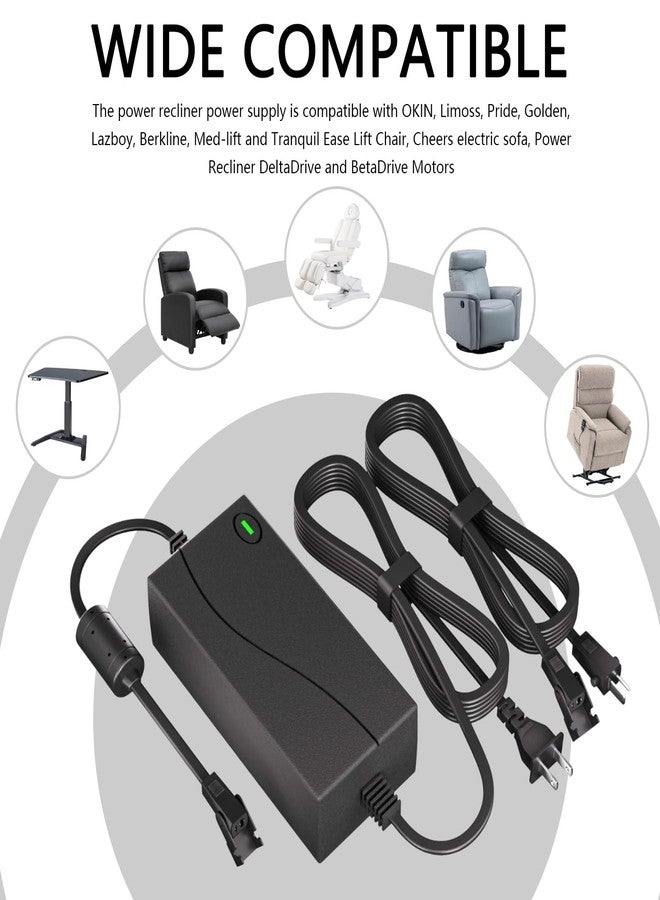 nvmw 29V 2A Universal Power Cord for Recliner Chair AC/DC Switching Transformer Compatible with Lazy Boy, Couch, Sofa, Standing Desk - Image 2