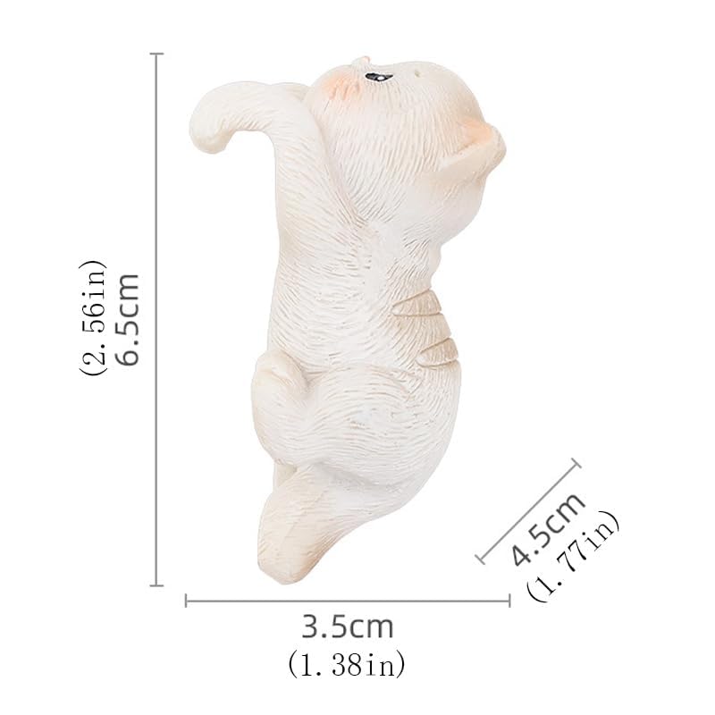 JARPSIRY Miniature Hanging Cat Figurines Flower Pot and Vase Hugger Cute Resin Kitten Bonsai Terrarium Edge Decor Planter Pot Hanger Fairy Garden Ornaments - Image 5