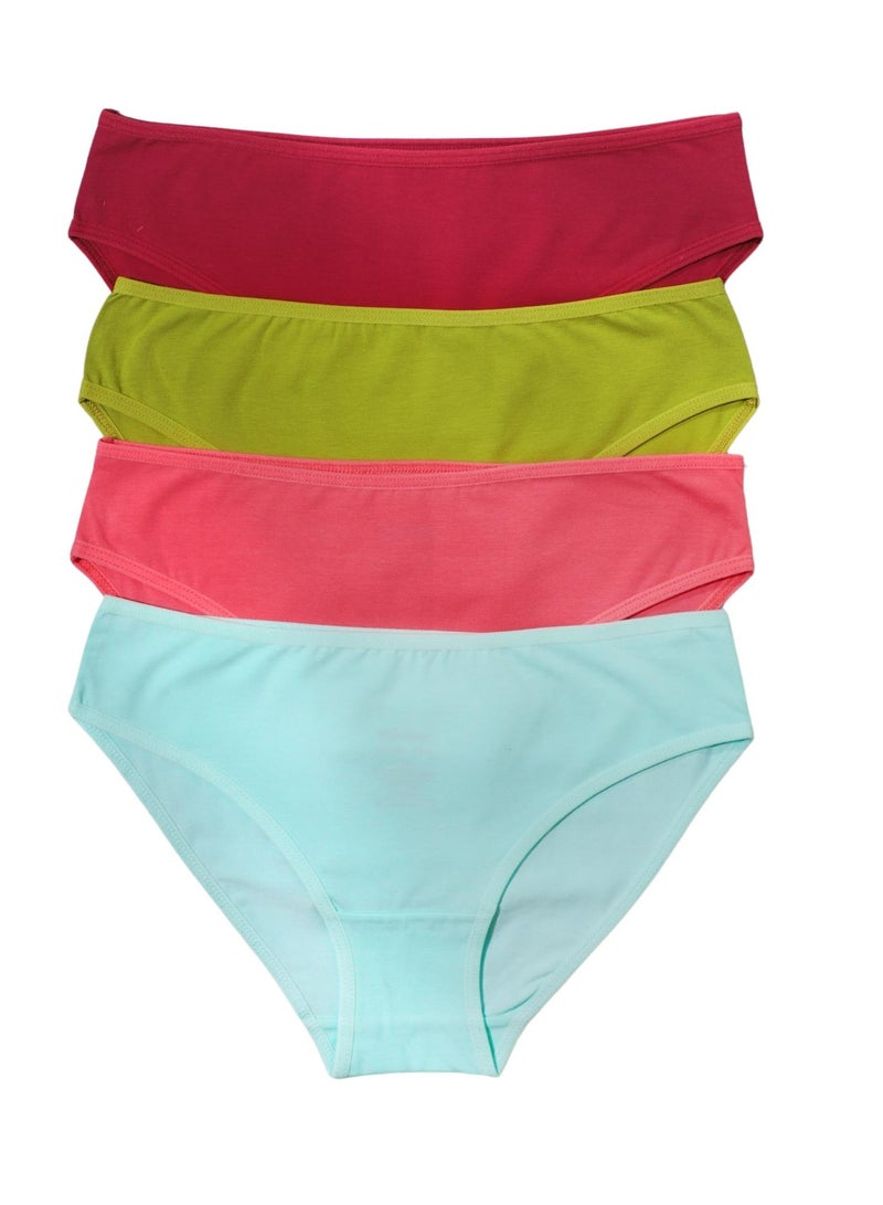 سكول باك يحتوي علي 4 قطع بانتيهات بكيني الوان ساده قطن حريمي - Image 1