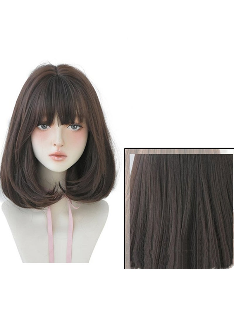 Air bangs high temperature silk slightly curled wig cosplay wig costumes dress up wig - Image 2