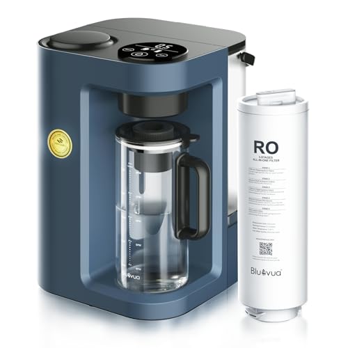 Bluevua RO100ROPOT-Lite Countertop Reverse Osmosis Water Filter System, 3:1 Pure to Drain Ratio, Portable RO Filtration with Remineralization, No Installation, WQA Certified, 7-Stage UV Blue - Image 1