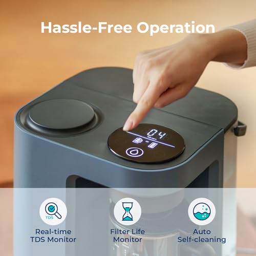 Bluevua RO100ROPOT-Lite Countertop Reverse Osmosis Water Filter System, 3:1 Pure to Drain Ratio, Portable RO Filtration with Remineralization, No Installation, WQA Certified, 7-Stage UV Blue - Image 4