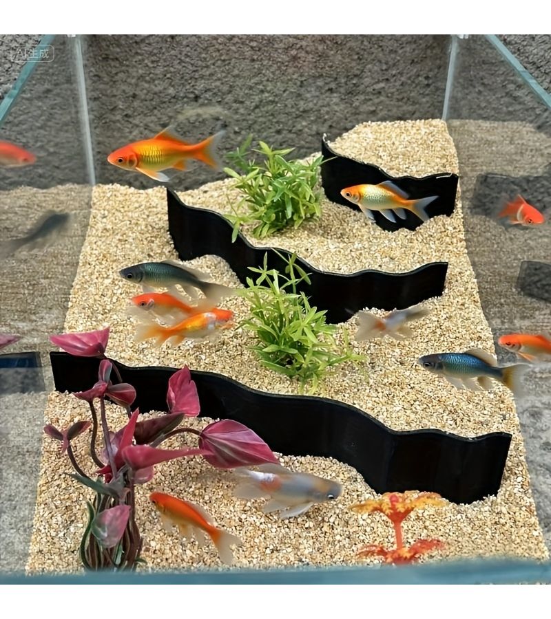 Purple Aquarium Sand Divider with Habitat Hideouts for Fish Tanks - Image 4
