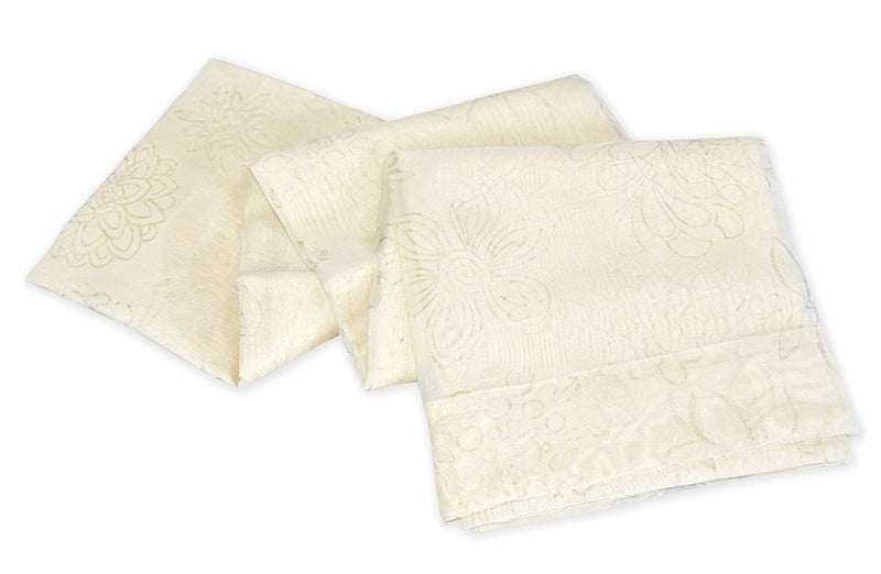 LINENWALAS Burnt Out Design Window Sheer Curtain 45ft x 5ft Set of 2 Net Curtains Transparent Curtain Set for Living Room Sheer Curatin with Eyelet Hanging Style 5 Feet Ivory - Image 2