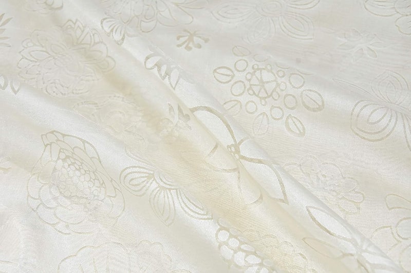 LINENWALAS Burnt Out Design Window Sheer Curtain 45ft x 5ft Set of 2 Net Curtains Transparent Curtain Set for Living Room Sheer Curatin with Eyelet Hanging Style 5 Feet Ivory - Image 5