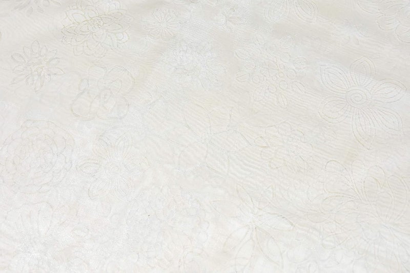 LINENWALAS Burnt Out Design Window Sheer Curtain 45ft x 5ft Set of 2 Net Curtains Transparent Curtain Set for Living Room Sheer Curatin with Eyelet Hanging Style 5 Feet Ivory - Image 4
