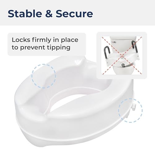 Drive Medical Raised Toilet Seat with Lock, Standard Seat, 4" - Image 4