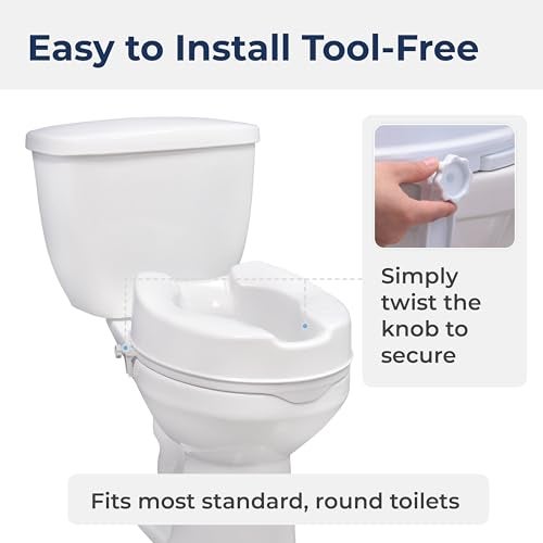 Drive Medical Raised Toilet Seat with Lock, Standard Seat, 4" - Image 3