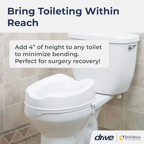 Drive Medical Raised Toilet Seat with Lock, Standard Seat, 4" - Image 2