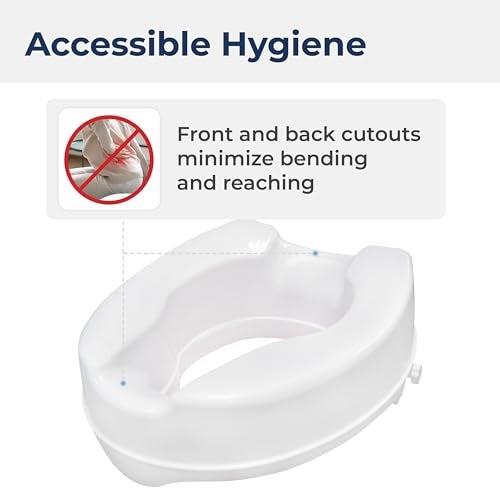 Drive Medical Raised Toilet Seat with Lock, Standard Seat, 4" - Image 5