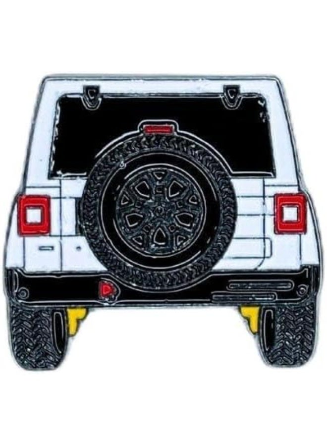 RYN ملصق معدني لجيب رانجلر للرؤية الخلفية - SUV أبيض للطرق الوعرة، سيارة قابلة للجمع لعشاق الجيب، حقائب، موبايل، آيباد، حقائب ظهر، وجدران، أبواب، سيارات ولابتوبات ثلاجة - Image 1