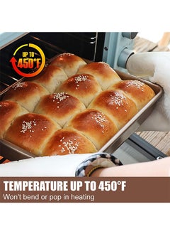 TAPIT 5 Pieces Baking Set, Carbon Steel Nonstick Baking Pan Set, Food Grade Carbon Steel Cake, 12 Cup Muffin Baking Pan, Square Round Baking Pan, Pizza Pan, Rectangular Toast Box, Kitchen Baking Tools (Golden)  - Image 5