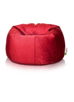 ANDERSON ANDERSON Ultra Soft Medium Luxury Velvet Bean Bag Chair Filling with Beans Highly Comfortabl Suitable For Kids And Adults Red Colour  - Image 1