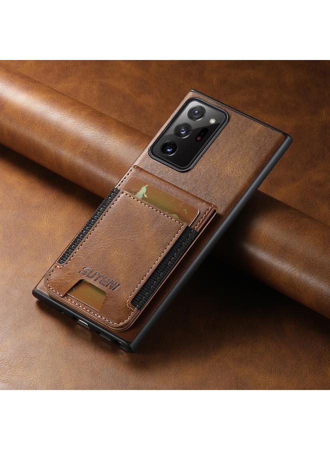 Suteni Case For Samsung Galaxy Note20 5G H03 Oil Wax Leather Wallet Stand Back Phone Case - Image 2