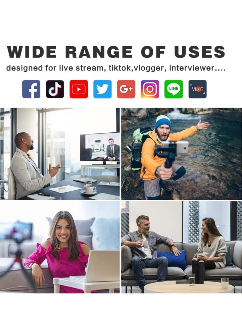 ELTRAZONE Upgrade Wireless Lavalier Microphone - Professional Wireless Microphone for Android & iPhone - Auto Noise Reduction Microphone for YouTube/Live Stream, Plug-Play Lapel Microphone with Clip-Black - Image 3