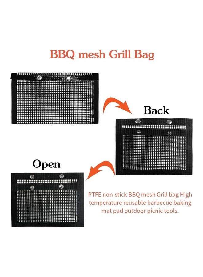 NIBEMINENT Bbq Grill Bag With Fork Set Black/Silver  - Image 3