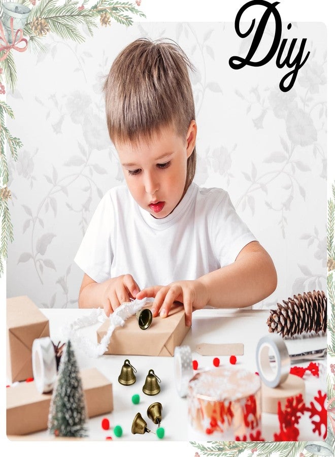 Shimeyao 100 Pieces Bells Bronze Jingle 1.5 x 1.57 Inch Vintage Small Bells with Spring Hooks for Christmas Craft Wind Chimes Dog Potty Training Doorbell Wedding Decor Craft Making Hanging Favor - Image 5