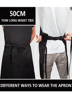 وهاواي 2 Pack Kitchen Cooking Aprons, Adjustable Bib Soft Chef Apron with 2 Pockets for Men Women Black  - Image 5