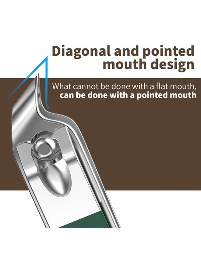 مجموعة قلاصات الأظافر، فائقة الحدة قوية من الفولاذ المقاوم للصدأ قلاصات الأظافر، أداة إصلاح قاطعات الأظافر، قاطع أظافر الرجال والنساء (أخضر) - Image 5