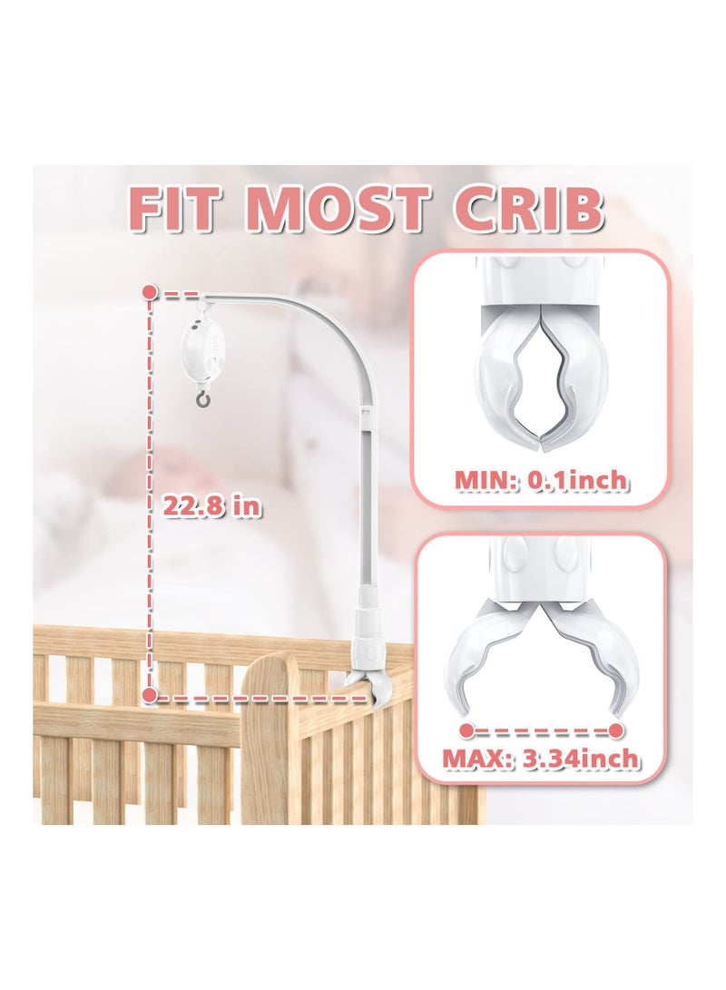 Y&D Baby Crib Mobile Arm with Music Box Spin Motor,23 Inch,Volume Control,3 Modes(Turn & Music,Turn Only, Only),Nursery Decor Hanger,Holder for DIY Clamp Mobile,12 Lullabies,30 Min Auto-Off - Image 2